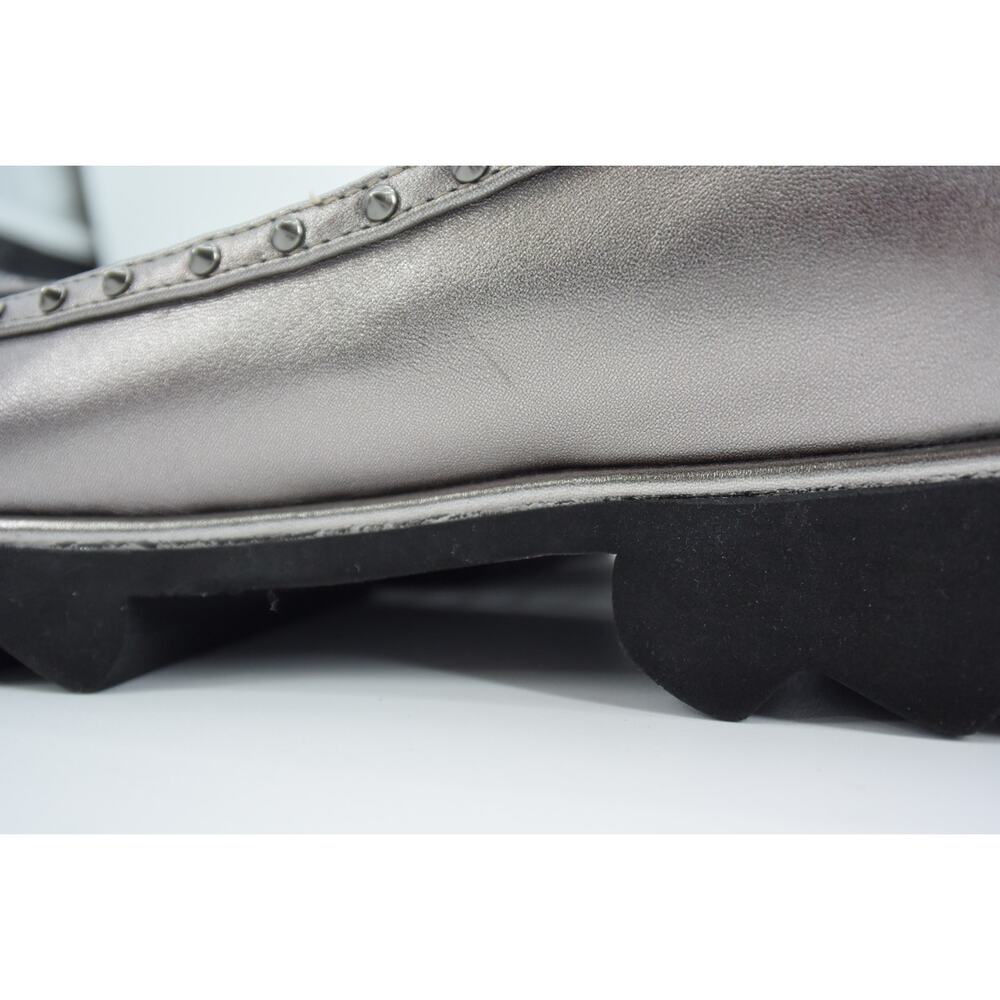 Sacha London Yaiza Pewter Leather Studded Pointed Toe Platform Shoes Size 7 - Picture 11 of 11